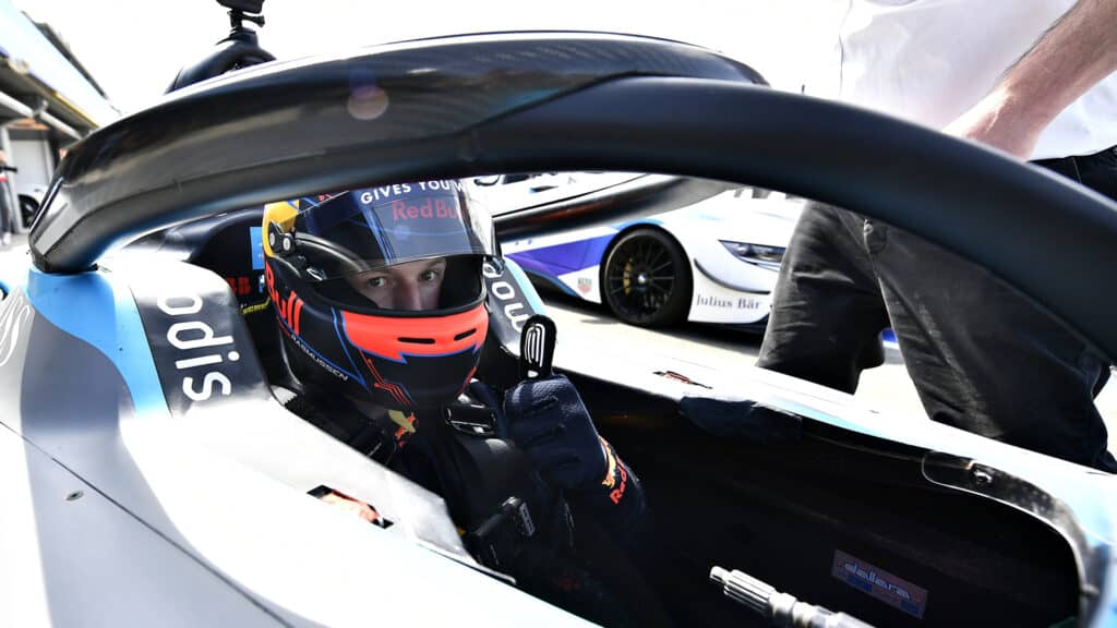 Frederik Rasmussen, Frede, drives Gen2 Formula E car, Valencia 2021