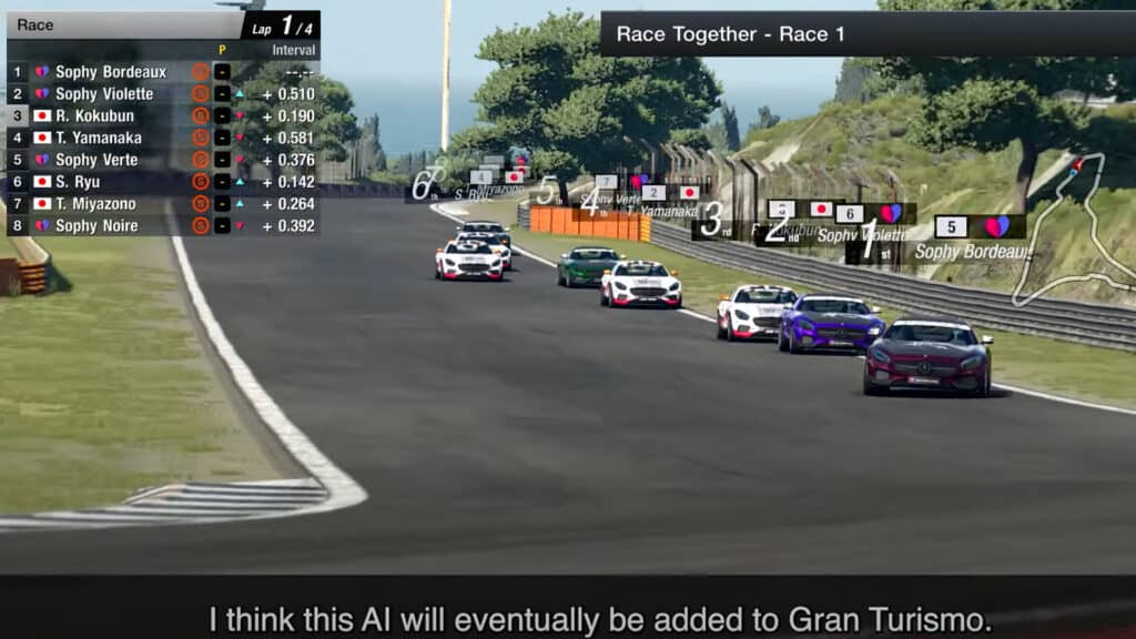 Gran Turismo Sophy Race Together Race 1