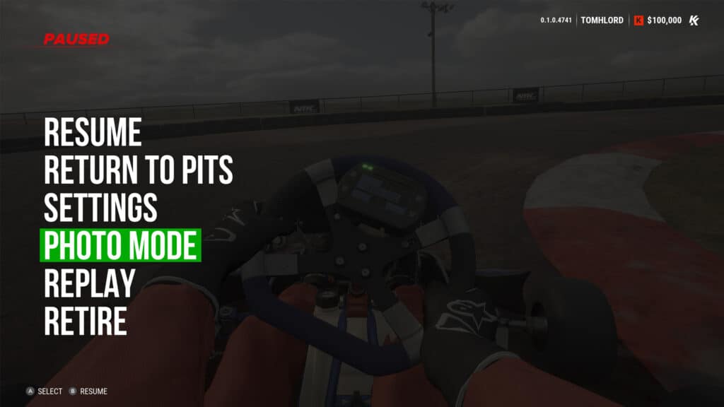 How to access KartKraft photo mode