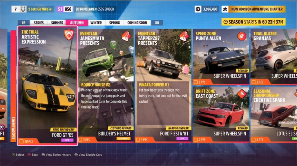 Series 6 of Forza Horizon 5 adds more activities and points