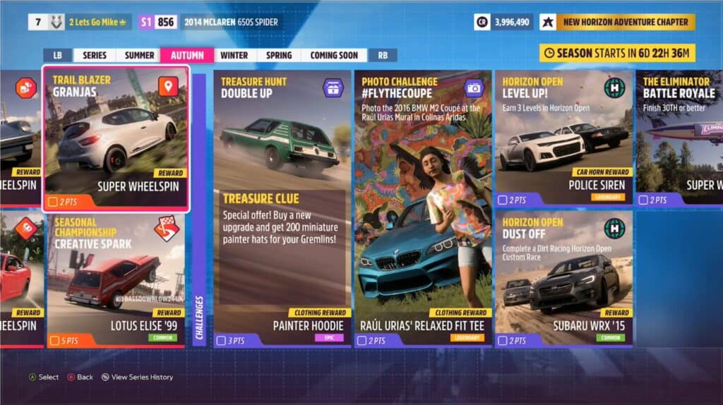 Series 6 of Forza Horizon 5 adds more activities and points