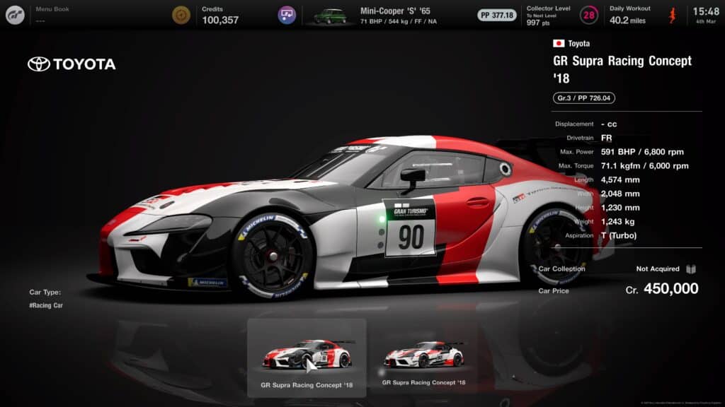 Opções de Carros Gr.4 - Gran Turismo 7 