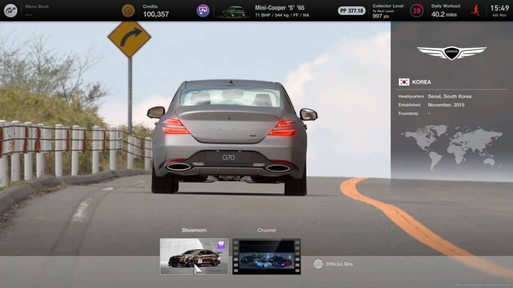 Gran Turismo 7 Genesis dealership