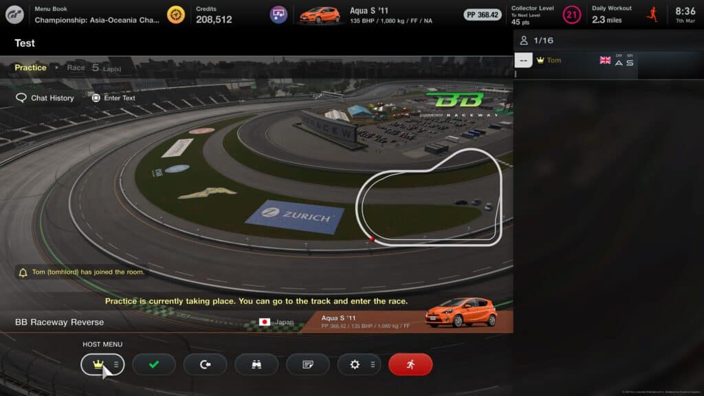 Gran Turismo 7 online lobby