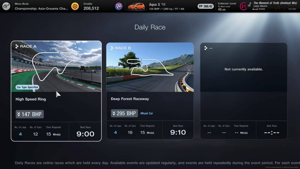 Gran Turismo 7 Sport mode, 7th March 2022