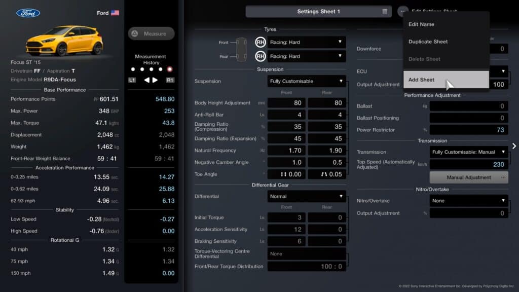 How To Tune in Gran Turismo 7 - A Detailed Setting Sheet Guide