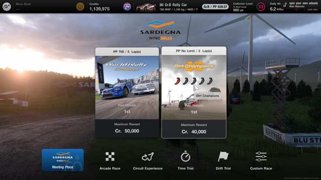 Gran Turismo 7 Sardegna Windmills / Dirt Champions