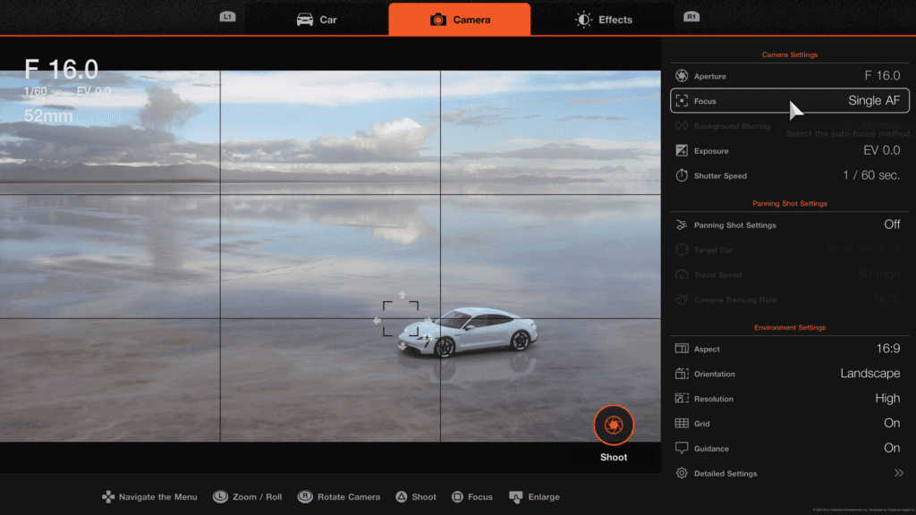 Gran Turismo 7, photo mode, manual focus