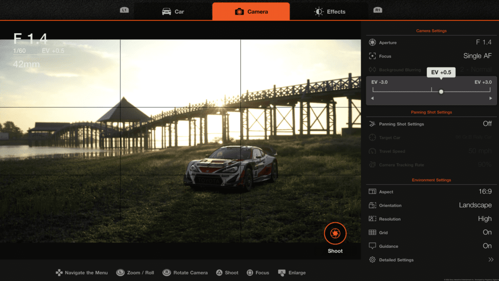 Gran Turismo 7, photo mode, exposure compensation