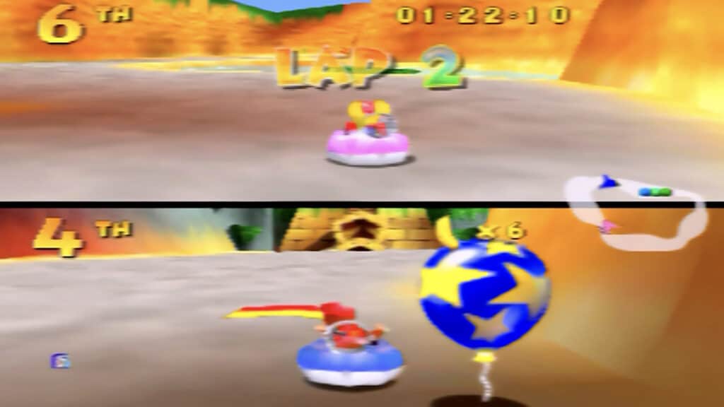 Diddy Kong Racing two-player split screen