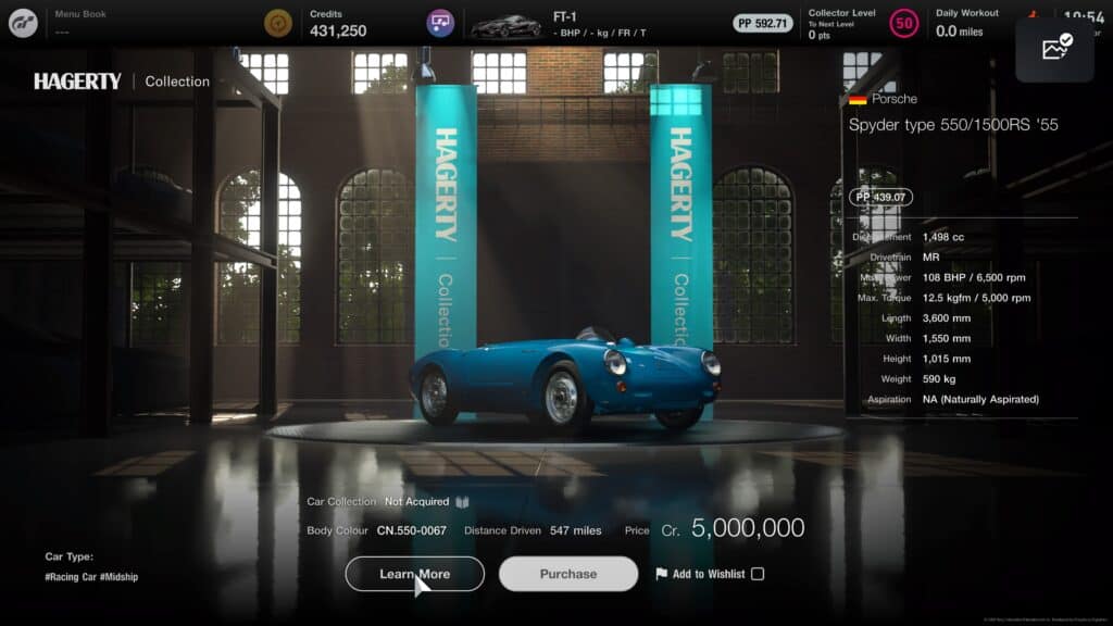 Gran Turismo 7  An Absolute Classic!Porsche SPYDER TYPE 550/1500RS '55 