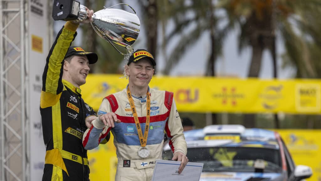Jon Armstrong, left, finished second in the 2021 Junior WRC - McKlein, Motorsport Images