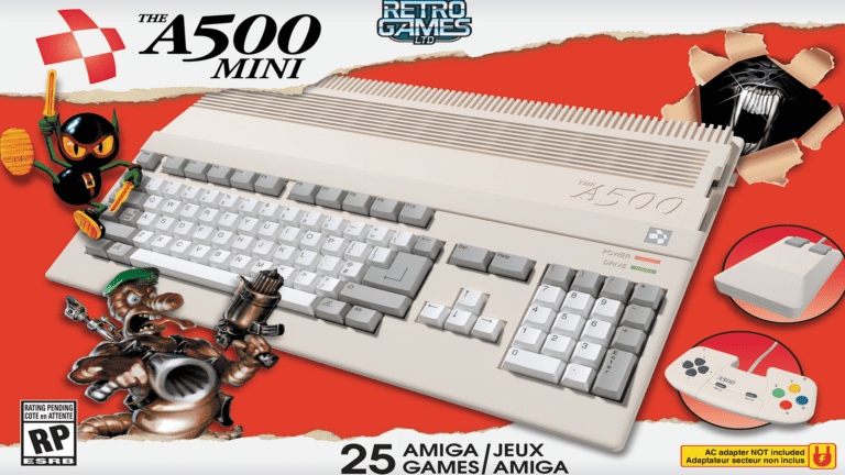 THEA500 Mini console releases, includes retro racing classics