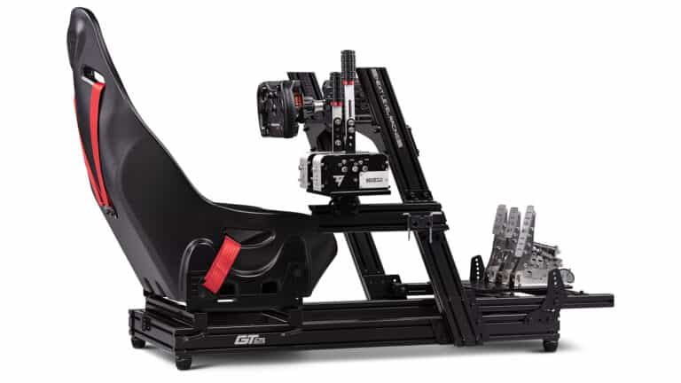 The Next Level Racing GTElite is a mid-range aluminium profile sim racing cockpit