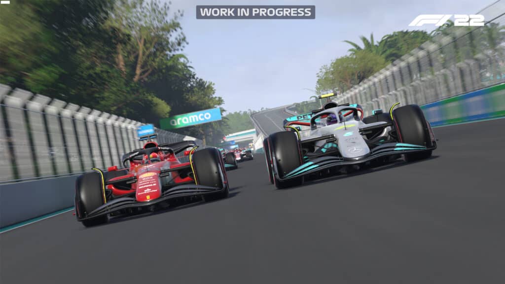 F1 22 game, Miami, Ferrari and Mercedes