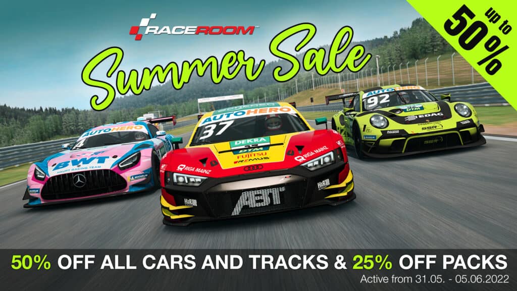 50% off all RaceRoom tracks and cars until Sunday