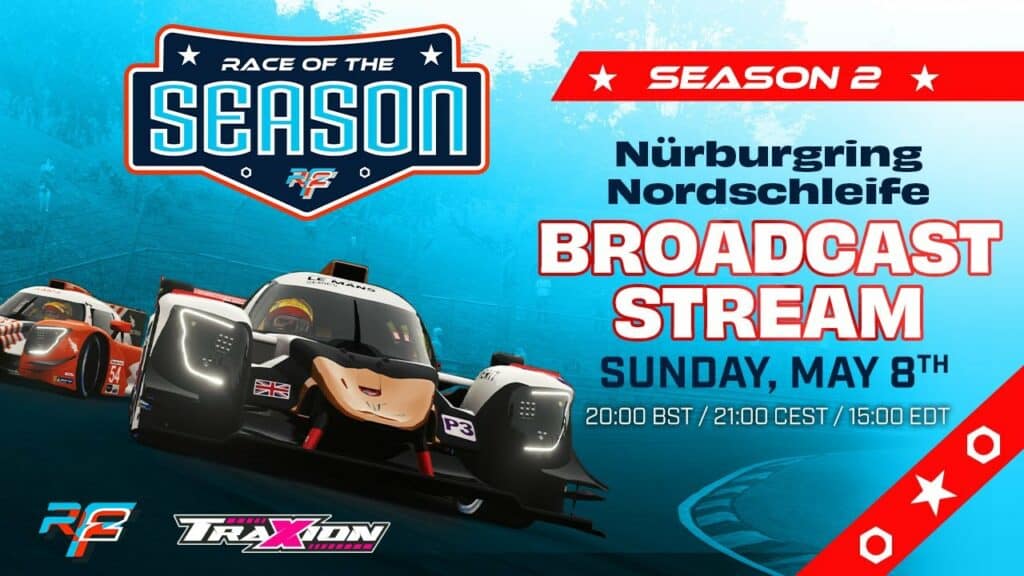 WATCH: rFactor 2 Race of the Season 2, Nürburgring - LIVE on Traxion.GG