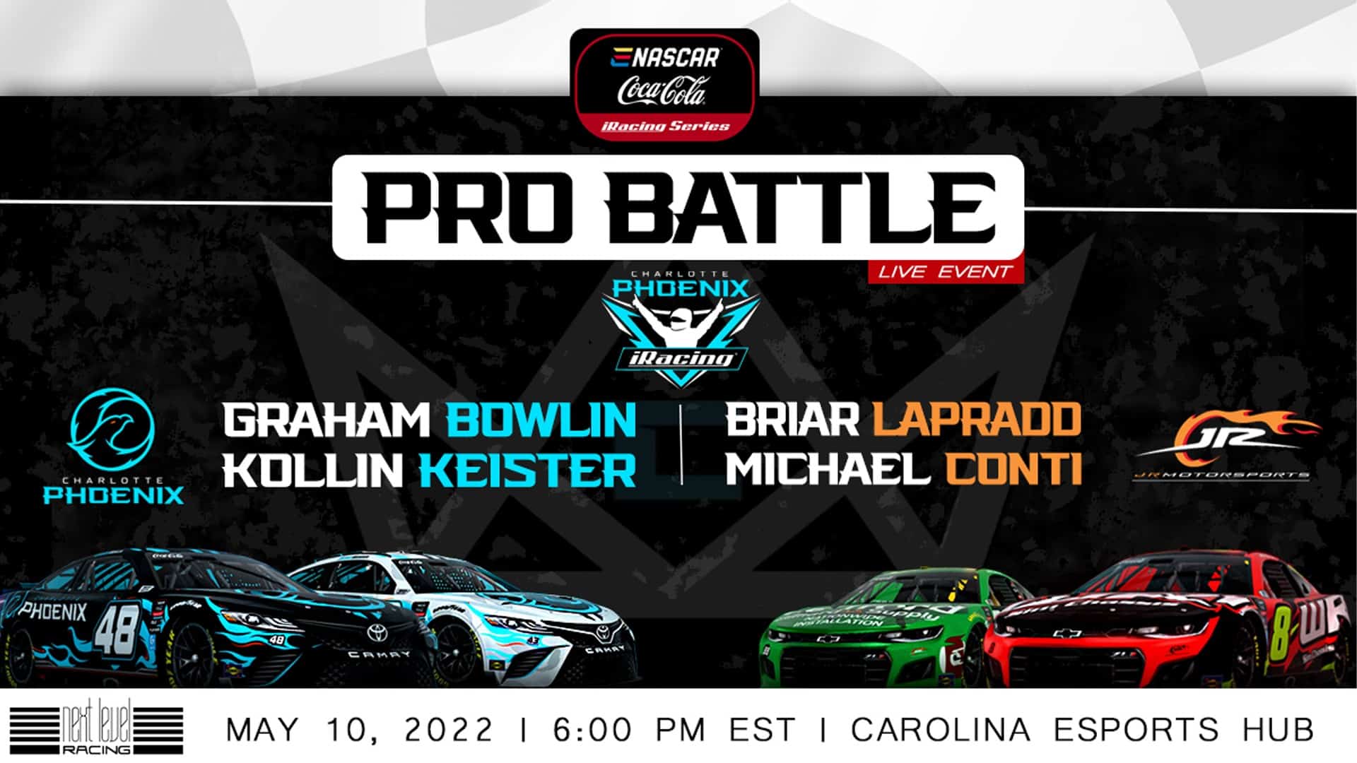 Carolina Esports Hub to host live eNASCAR 'Pro Battle' on 10th May