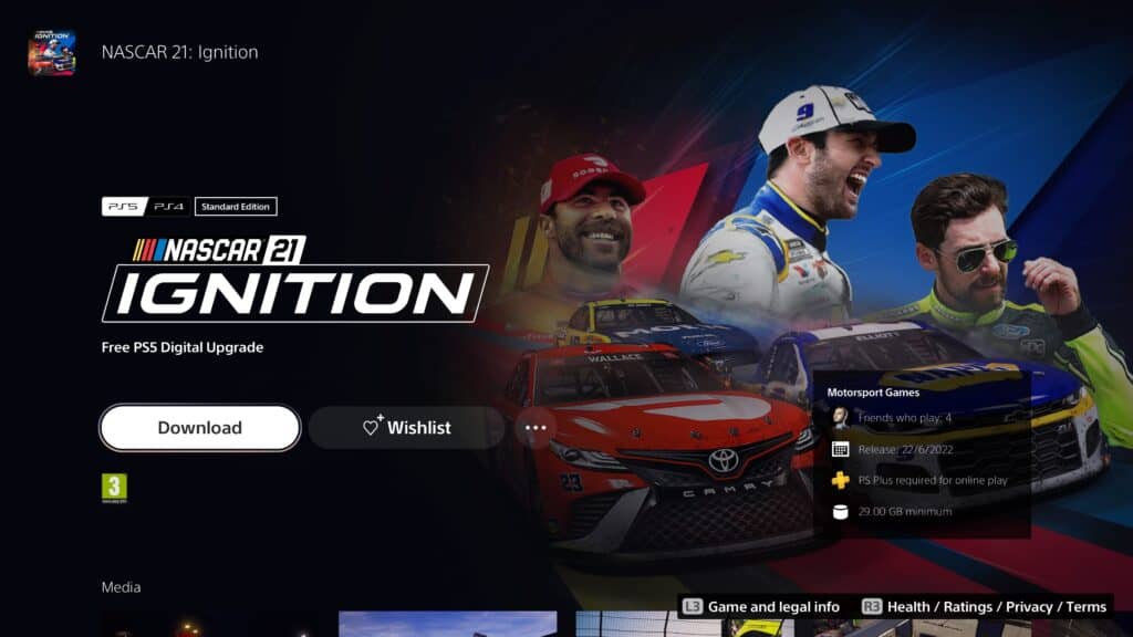 NASCAR 21: Ignition PS5 download