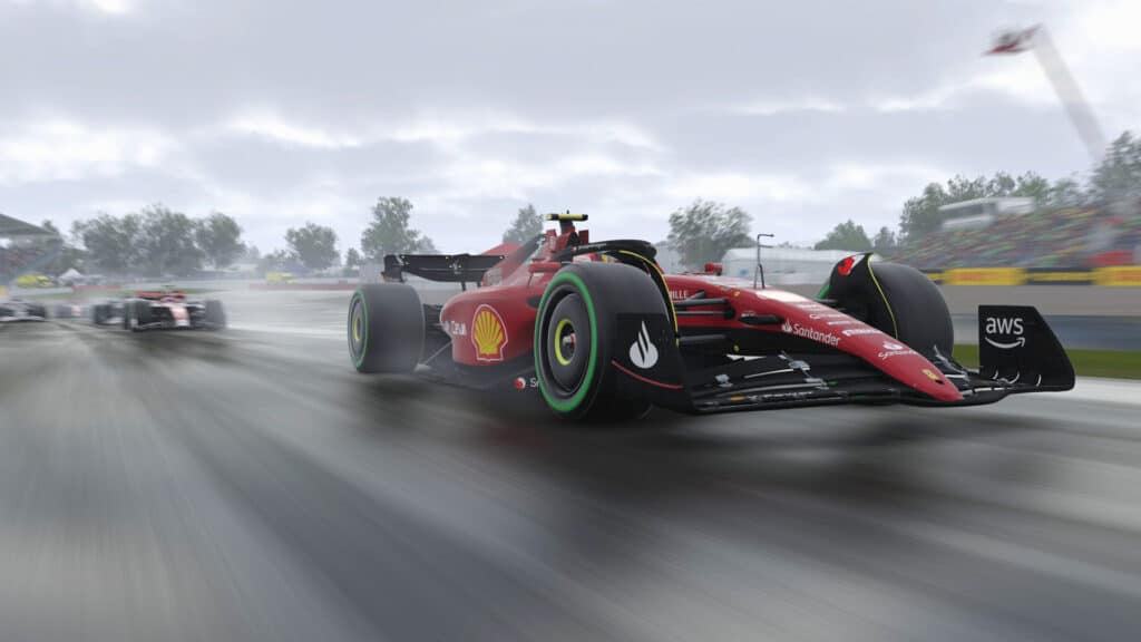 F1 22 F1 game, Carlos Sainz, Ferrari, rain