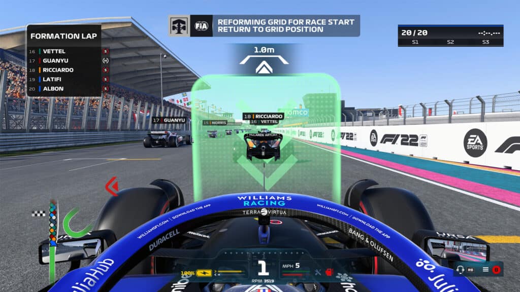 F1 22 F1 game grid start, new feature