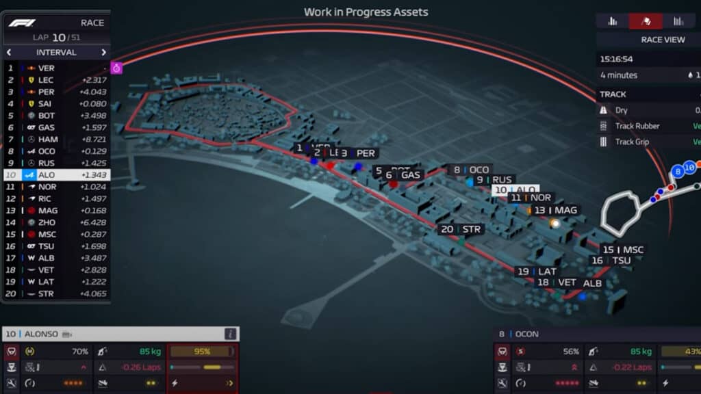 F1 Manager 2022, Baku, top-down dot icon view