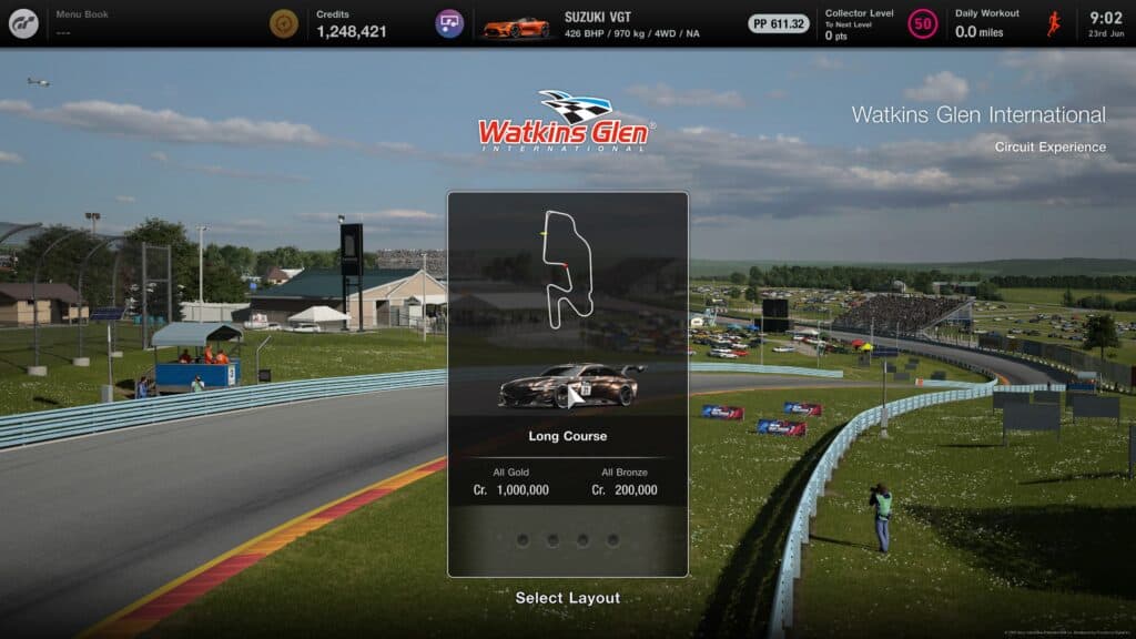 Watkins Glen International circuit experience Gran Turismo 7