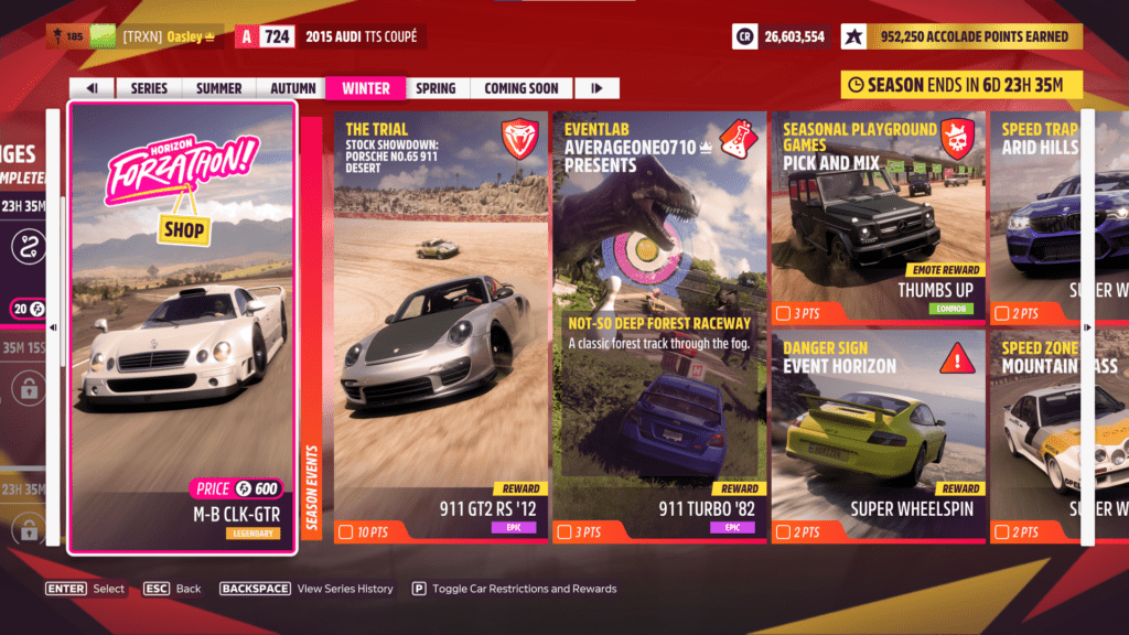 Forza Horizon 5 Festival Playlist Series 8 FORZATHON SHop