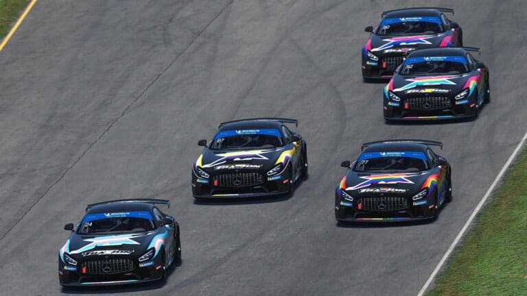 Celebrate LGBTQ+ Pride on iRacing with Mercedes-AMG GT4 Pride liveries by DriveThrough
