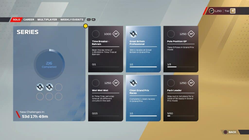 F1 22 Podium Pass Challenges - Standard, series