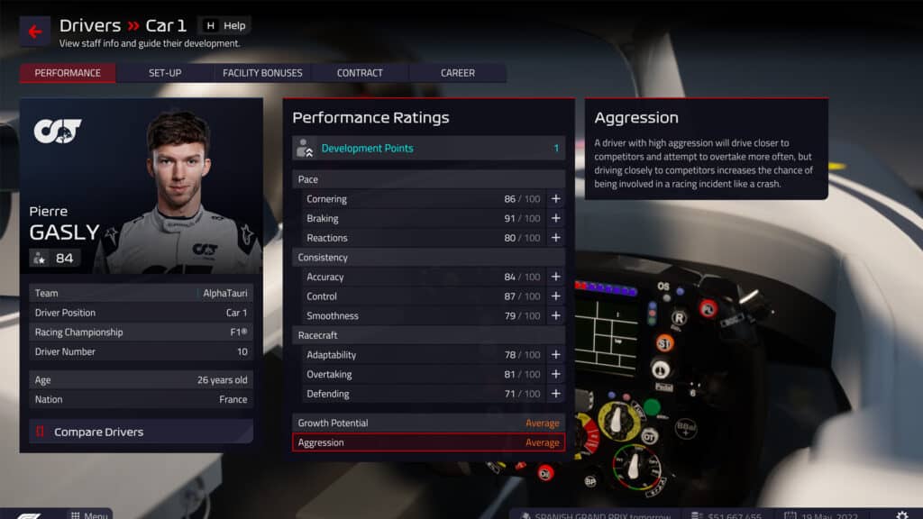 F1 Manager 2022 driver ratings and rankings