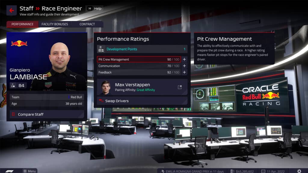 F1 Manager 2022 race engineer score