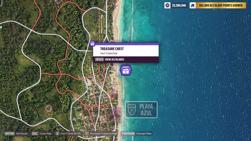 Forza Horizon 5 Series 10 Festival Playlist - Tropical Fruits Treasure Hunt, Chest Location Map