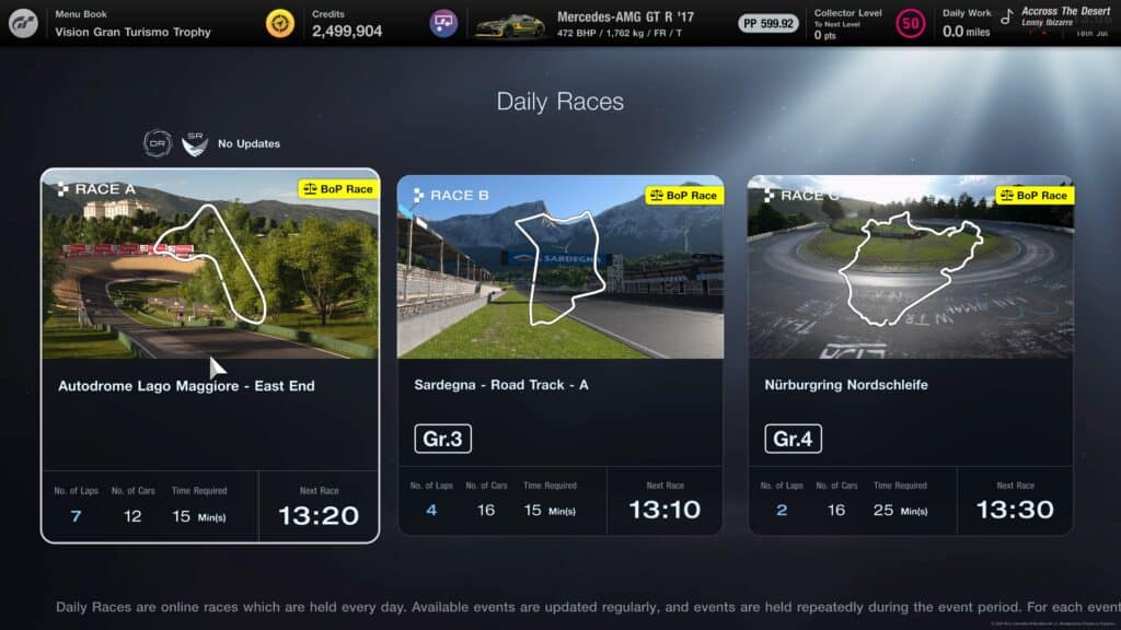 Gran Turismo 7's Daily Races, w/c 18th July