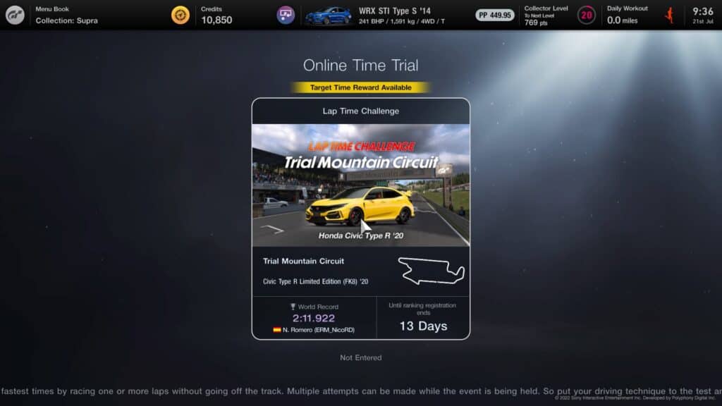 Gran Turismo™ 7, Lap Time Challenge