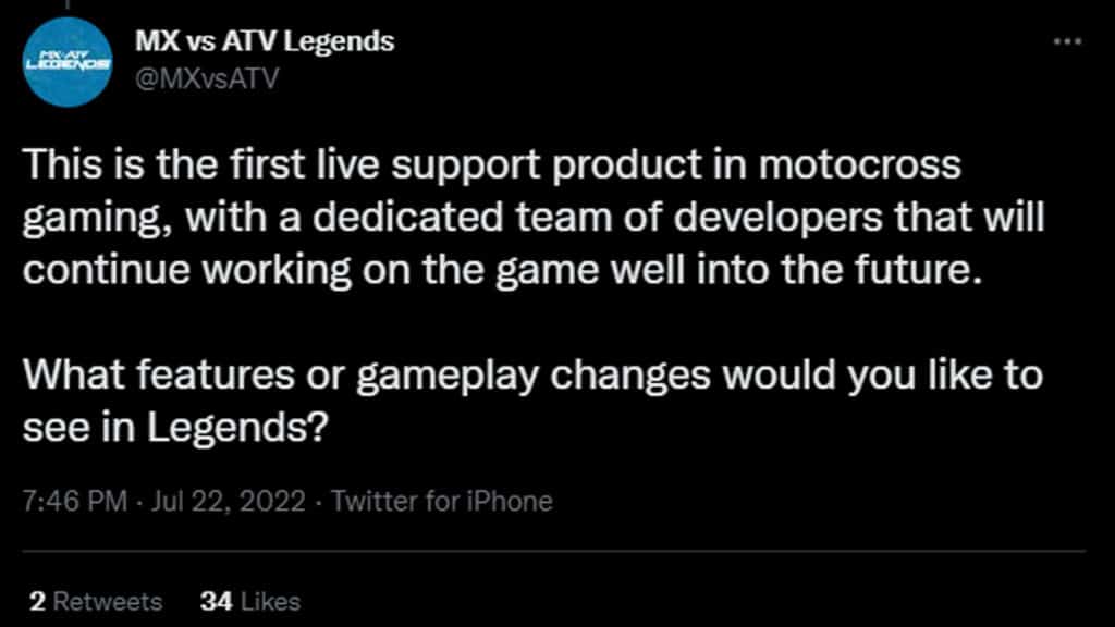 MX vs ATV Legends continued support