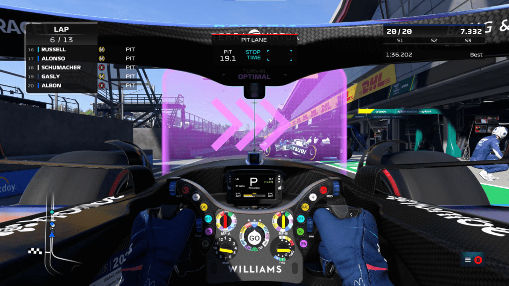 F1 22 pitstop immersive turn in