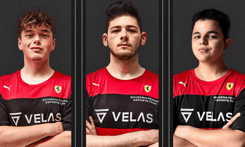 Scuderia Ferrari Velas Esports Team announce their 2022 F1 Esports Series Pro line-up, including ex-champions Brendon Leigh and David Tonizza