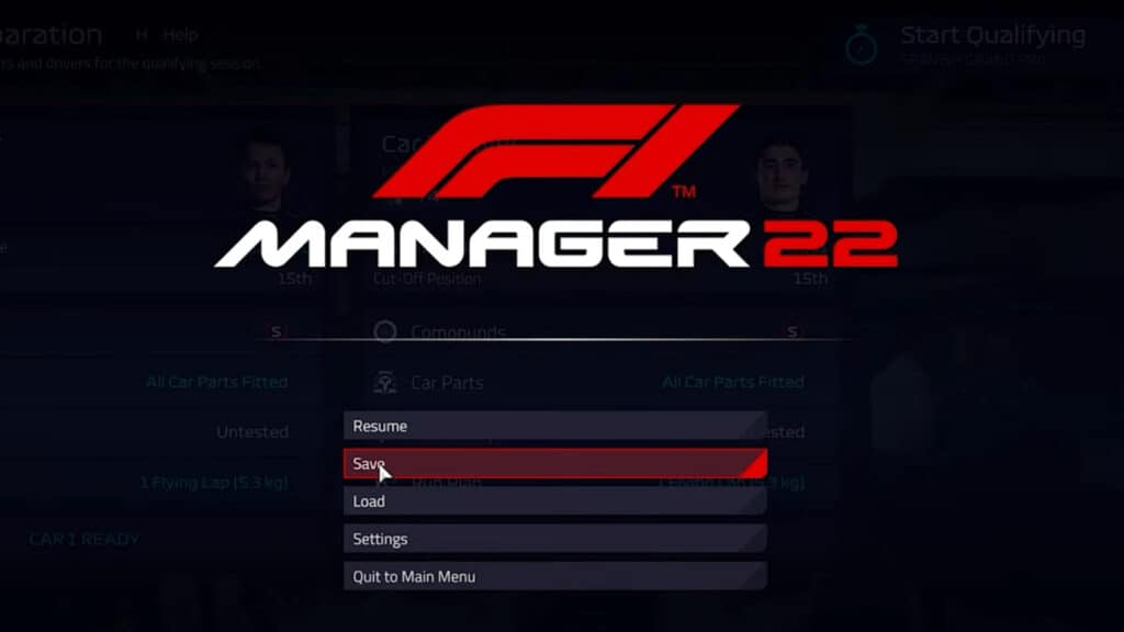 F1 Manager 2022 - game saves