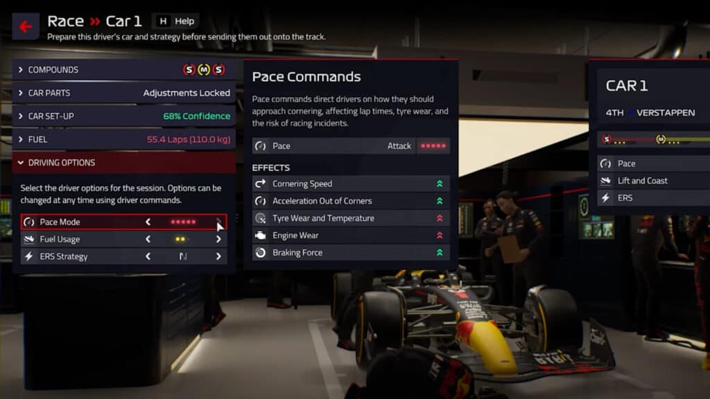 F1 Manager 2022: Pre-Race Pace Mode