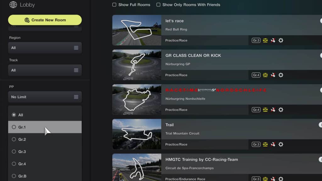 A guide to Gran Turismo 7's online lobbies