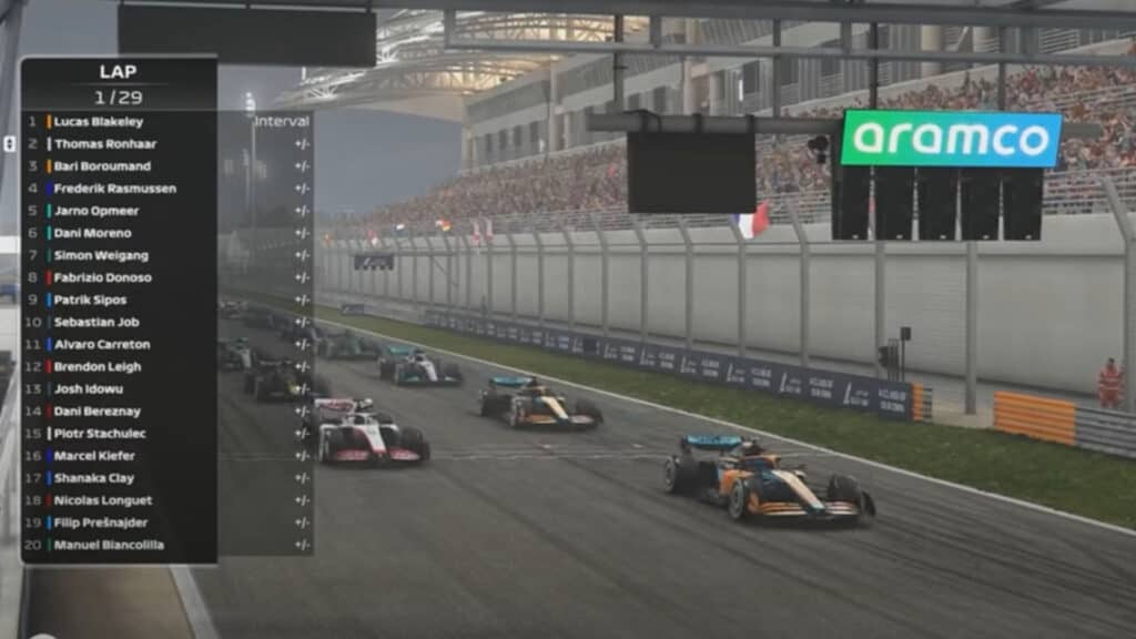 F1 Esports Series Pro 2022, première manche, donne le coup d'envoi du Grand Prix de Bahreïn