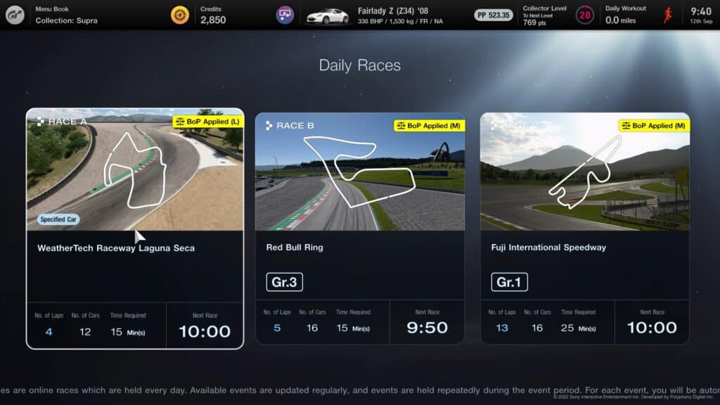 Your guide to Gran Turismo 7 Daily Races on September 12: VTEC Raceway Laguna Seca