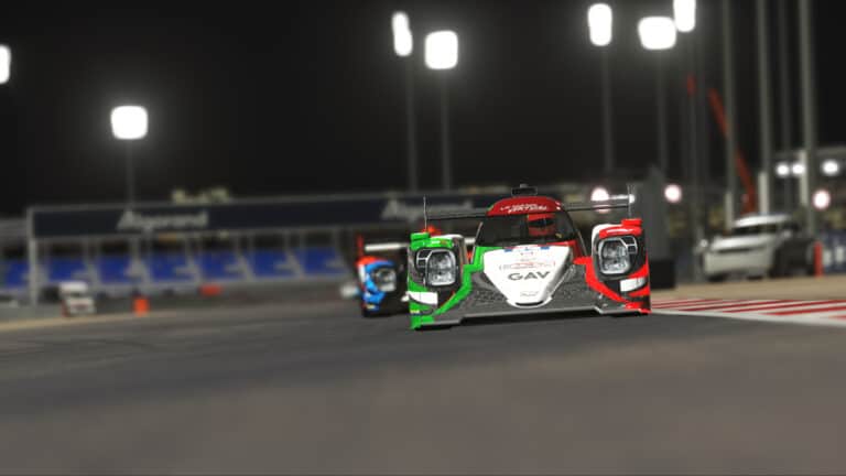 two LMP2 cars at Bahrain Le Mans Virtual Series