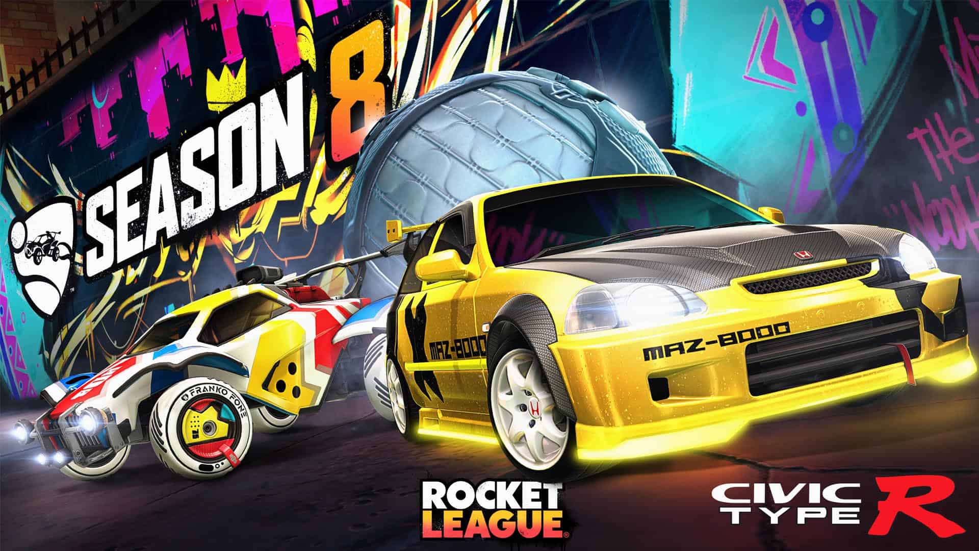 The EK9 Honda Civic Type R is part of Rocket League Season 8