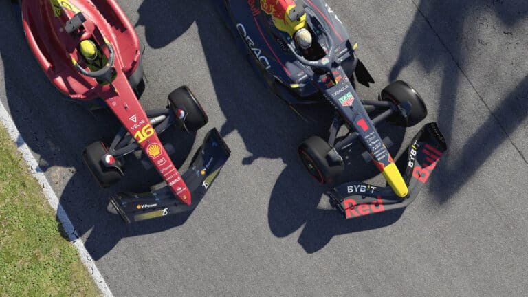 F1 22 side by side racing practice