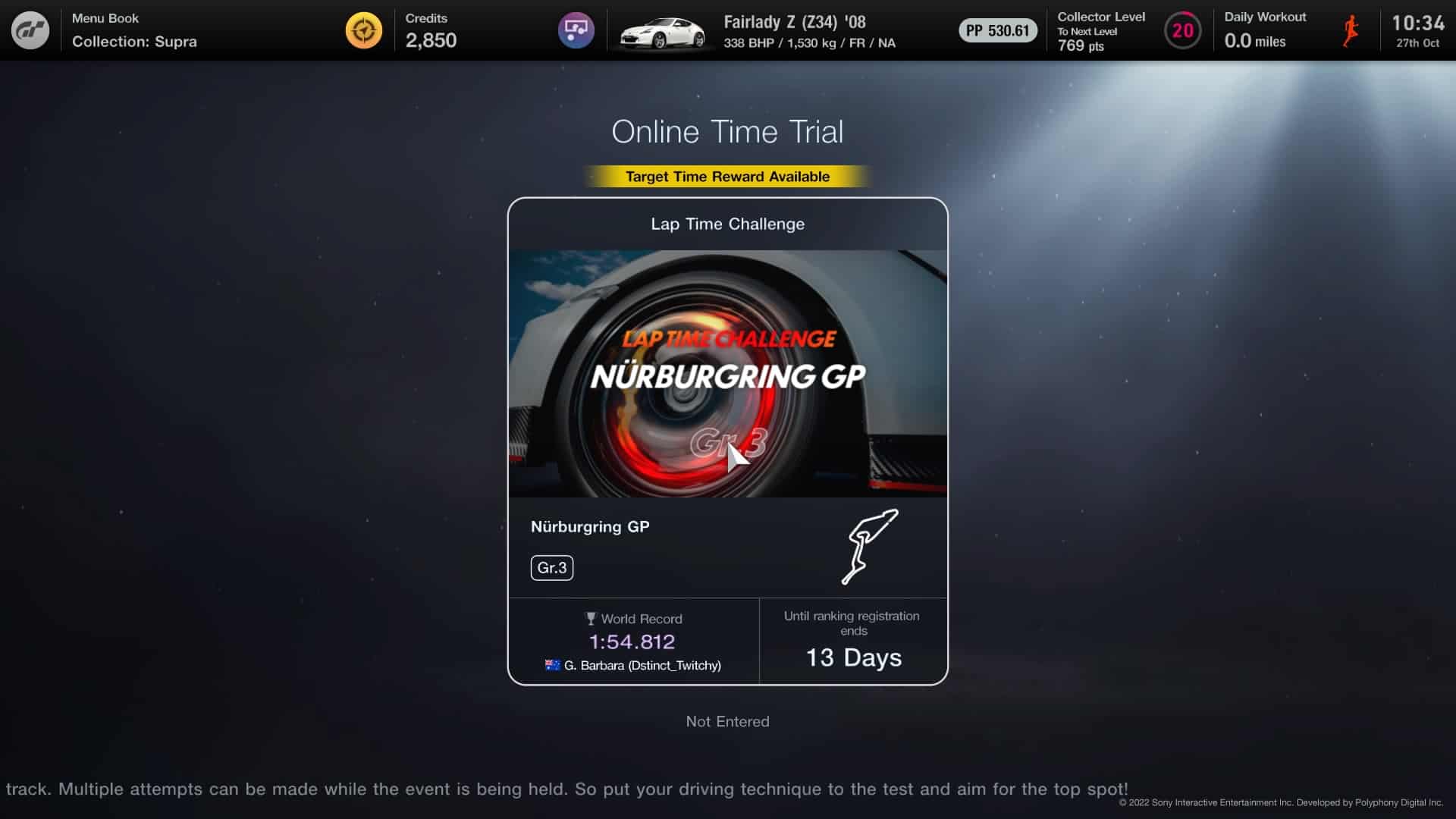 Gran Turismo 7 S Lap Time Challenge 27th October 10th November