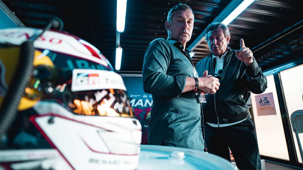 Gérard Neveu talks to nine-time 24 Hours of Le Mans winner Tom Kristensen
