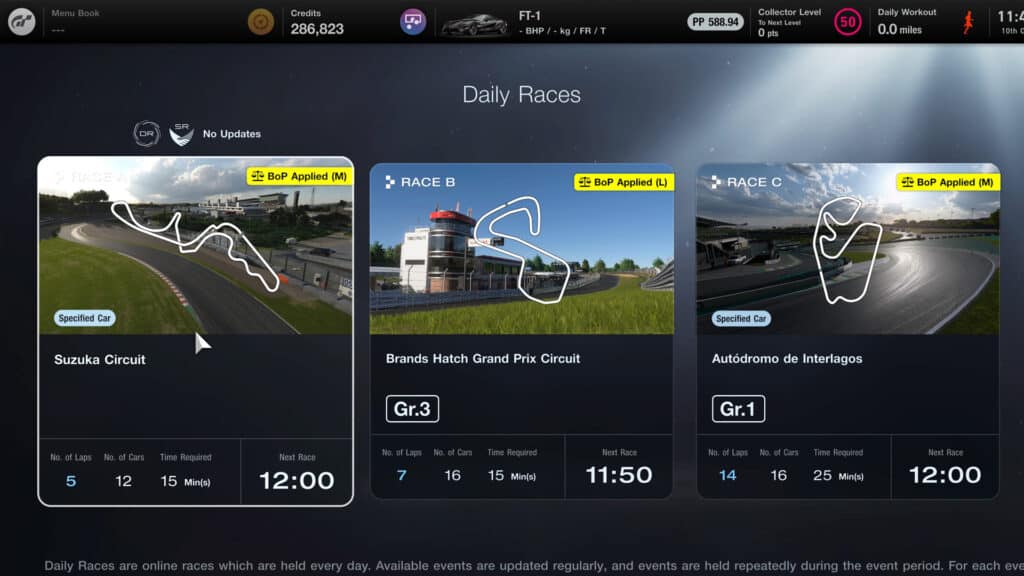 Gran Turismo 7 Daily Races 10th October 2022