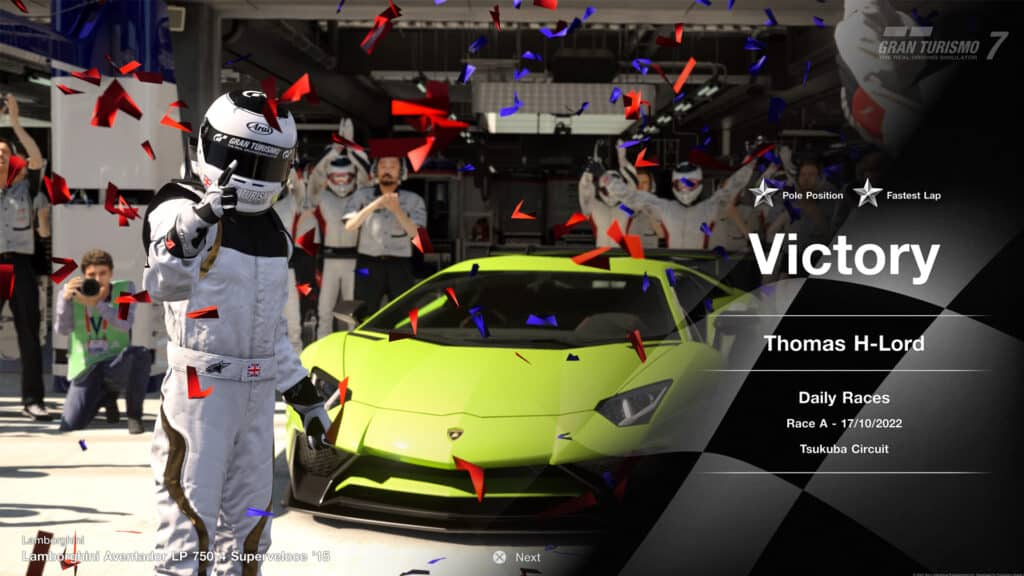 Gran Turismo 7 Daily Races 17th October 2022, Race A win